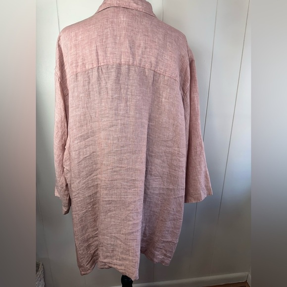 Sigred Olsen 100% Linen Pink Top Women’s Size 3X - Picture 4 of 13